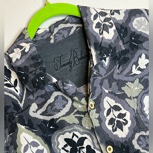 Tommy Bahama Men’s Large Short Sleeve Button Up Silk Linen Multicolor Shirt